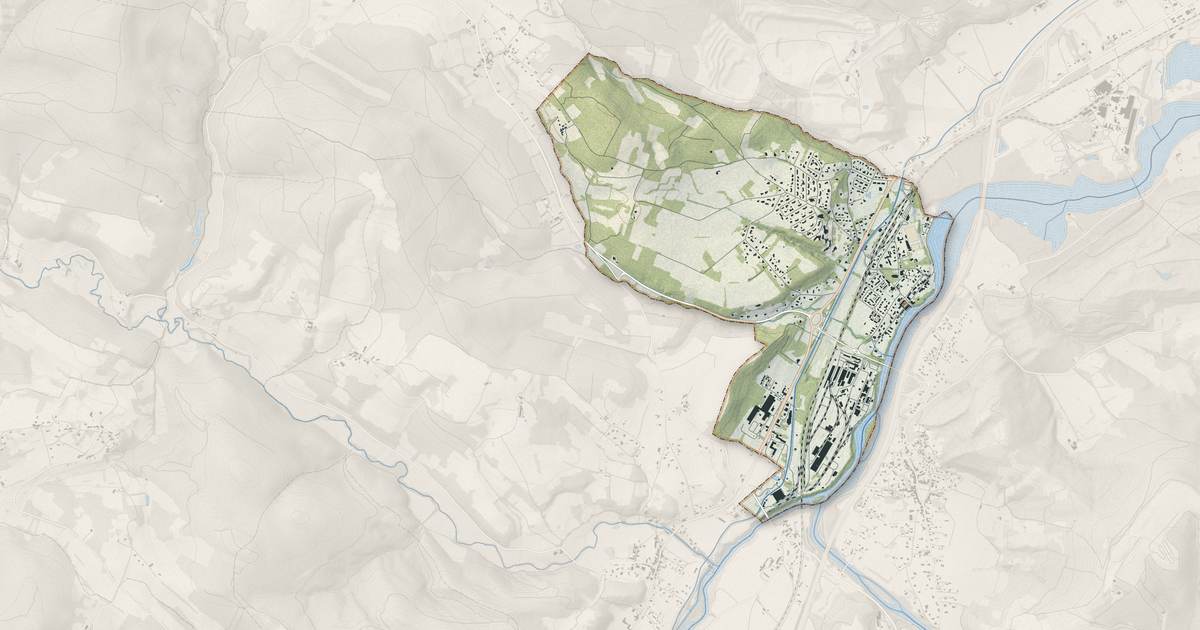 Portrait cartographique de Boussens : relief, eau, forêts, bâti et voies, calculés à partir des données de l'IGN