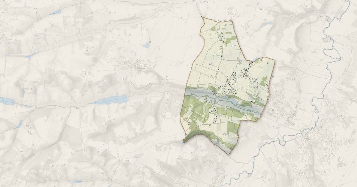 Portrait cartographique de Bretx : relief, eau, forêts, bâti et voies, calculés à partir des données de l'IGN