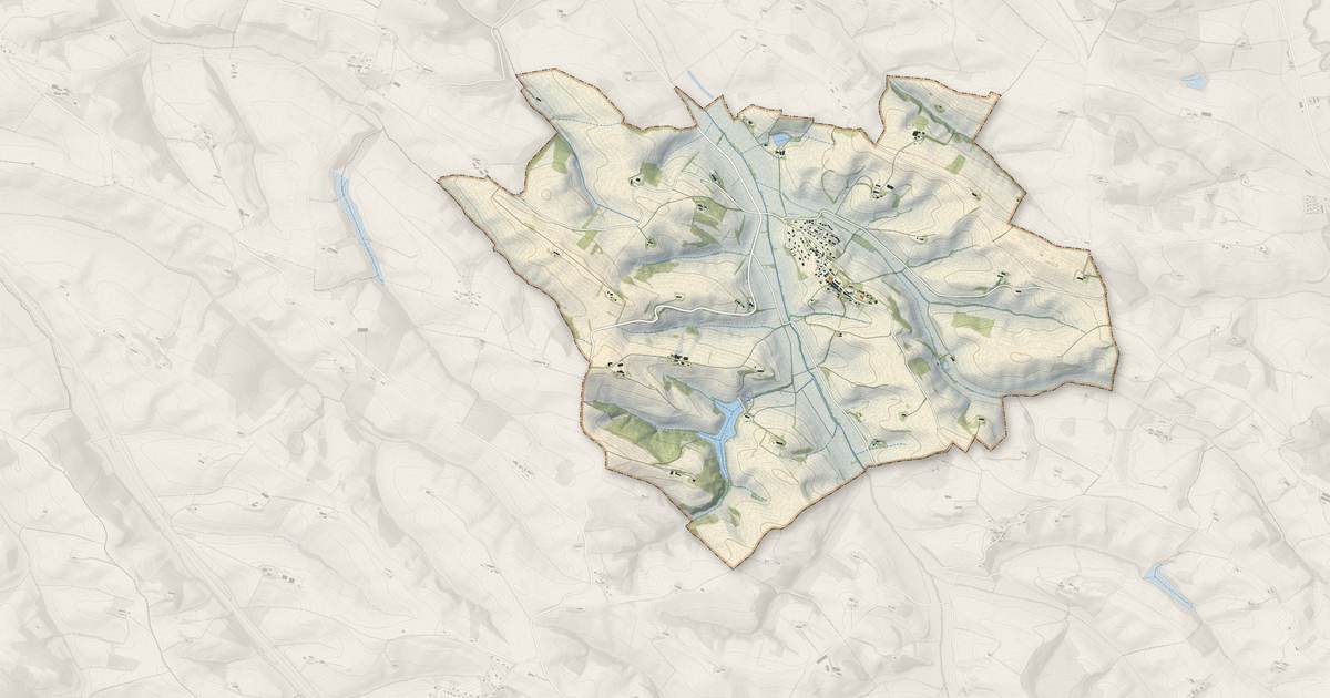 Portrait cartographique de Caignac : relief, eau, forêts, bâti et voies, calculés à partir des données de l'IGN