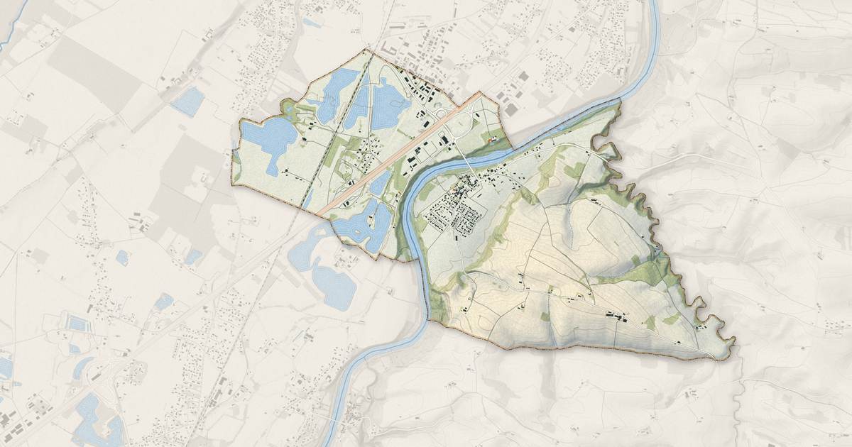 Portrait cartographique de Capens : relief, eau, forêts, bâti et voies, calculés à partir des données de l'IGN