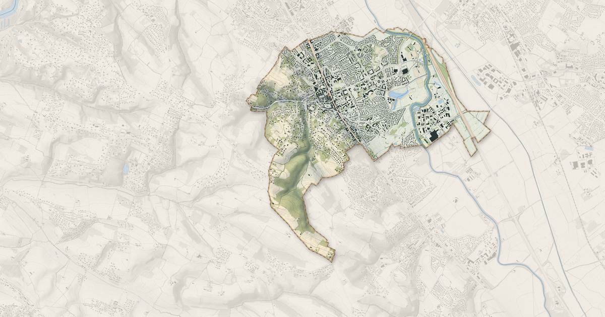 Portrait cartographique de Castanet-Tolosan : relief, eau, forêts, bâti et voies, calculés à partir des données de l'IGN