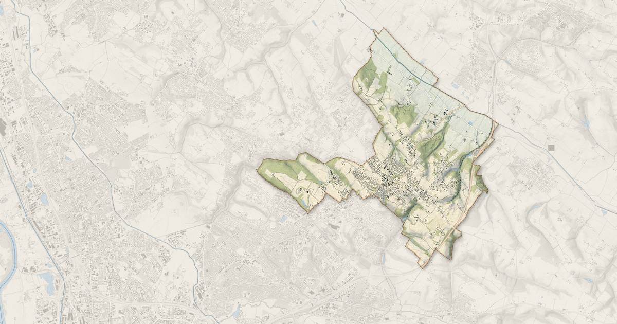 Portrait cartographique de Castelmaurou : relief, eau, forêts, bâti et voies, calculés à partir des données de l'IGN