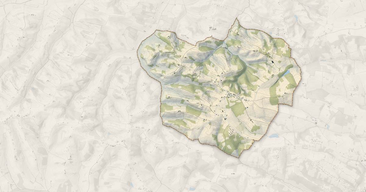 Portrait cartographique de Castelnau-Picampeau : relief, eau, forêts, bâti et voies, calculés à partir des données de l'IGN