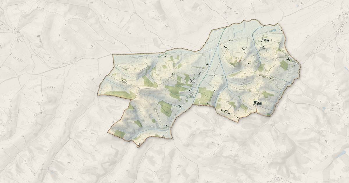Portrait cartographique de Casties-Labrande : relief, eau, forêts, bâti et voies, calculés à partir des données de l'IGN