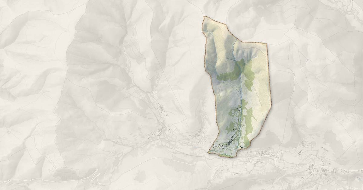 Portrait cartographique de Cathervielle : relief, eau, forêts, bâti et voies, calculés à partir des données de l'IGN