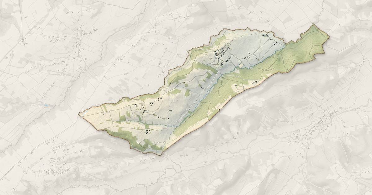Portrait cartographique de Cazaril-Tambourès : relief, eau, forêts, bâti et voies, calculés à partir des données de l'IGN