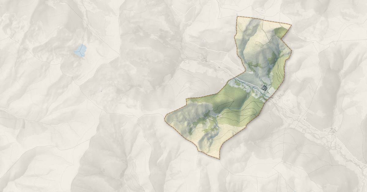 Portrait cartographique de Cirès : relief, eau, forêts, bâti et voies, calculés à partir des données de l'IGN