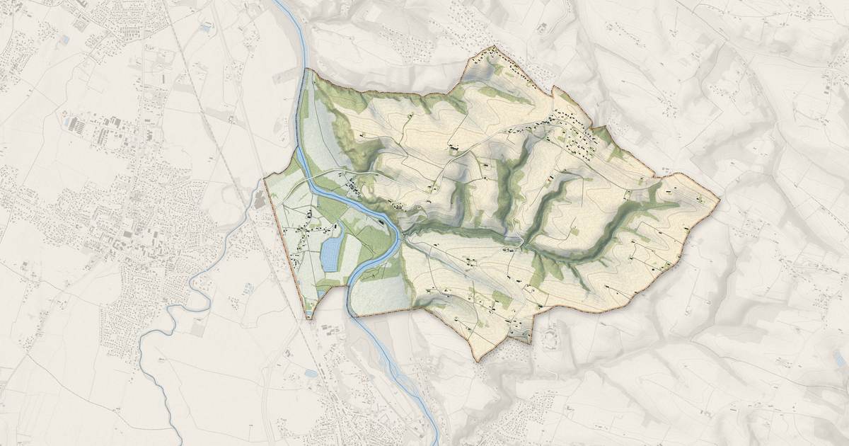Portrait cartographique de Clermont-le-Fort : relief, eau, forêts, bâti et voies, calculés à partir des données de l'IGN