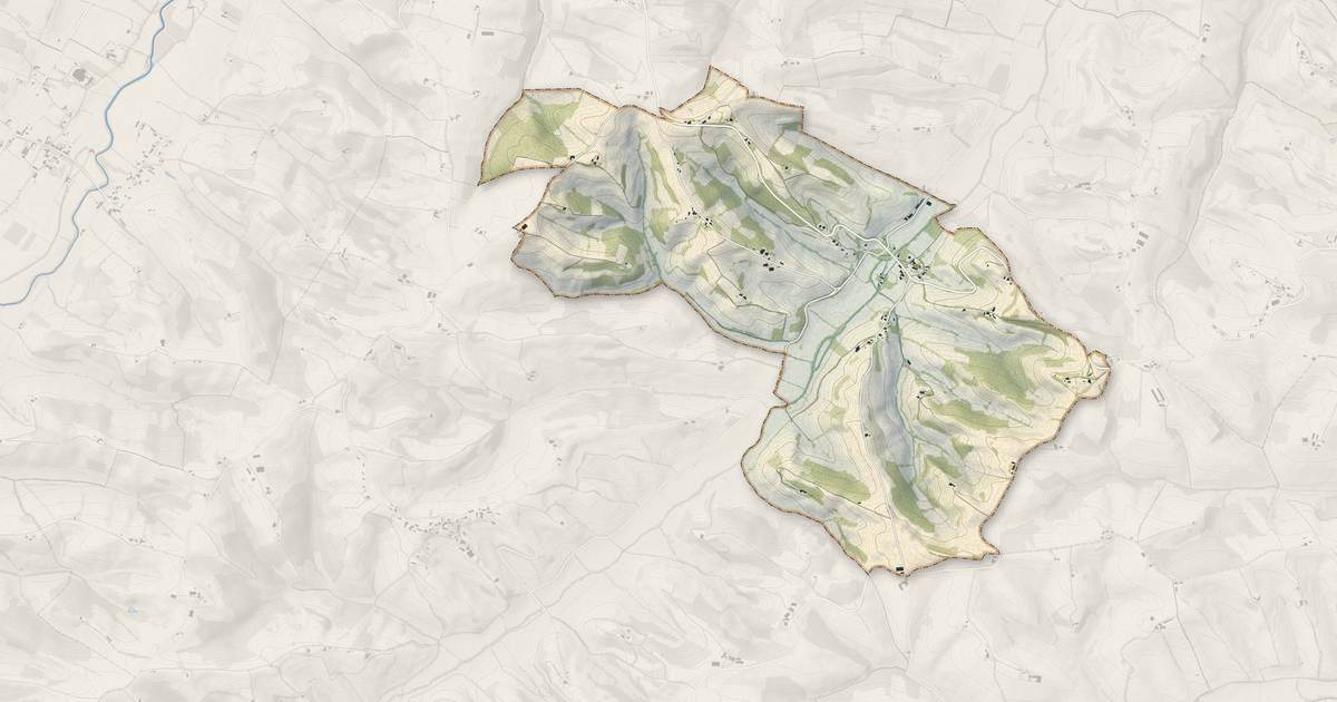 Portrait cartographique de Coueilles : relief, eau, forêts, bâti et voies, calculés à partir des données de l'IGN