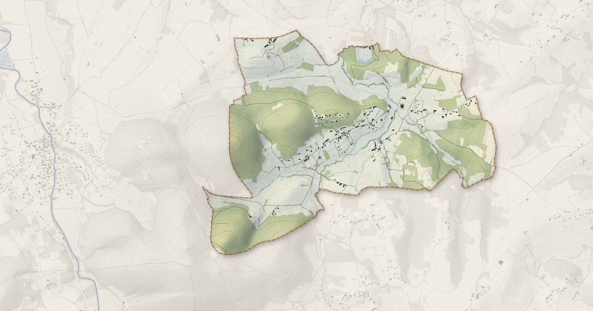 Portrait cartographique de Couret : relief, eau, forêts, bâti et voies, calculés à partir des données de l'IGN