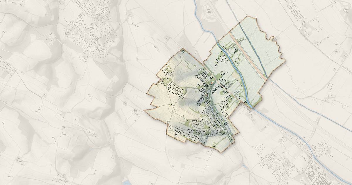 Portrait cartographique de Donneville : relief, eau, forêts, bâti et voies, calculés à partir des données de l'IGN