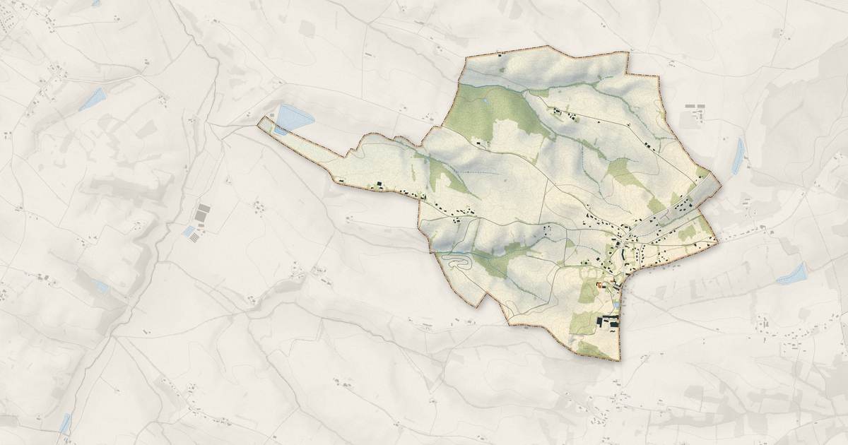 Portrait cartographique de Empeaux : relief, eau, forêts, bâti et voies, calculés à partir des données de l'IGN