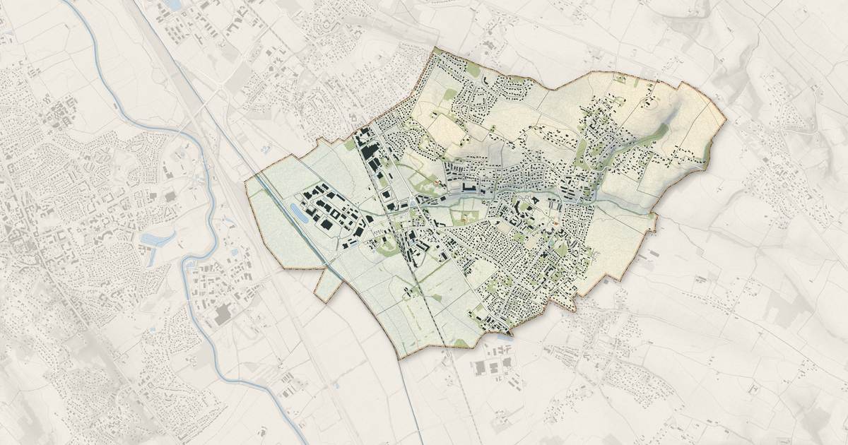 Portrait cartographique de Escalquens : relief, eau, forêts, bâti et voies, calculés à partir des données de l'IGN