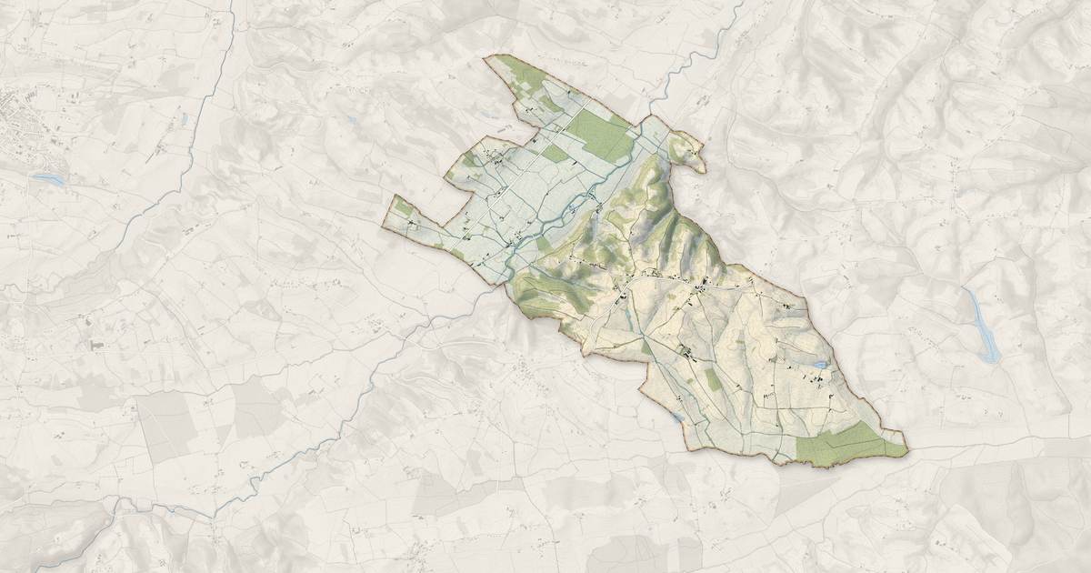 Portrait cartographique de Escanecrabe : relief, eau, forêts, bâti et voies, calculés à partir des données de l'IGN