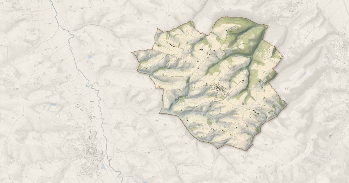 Portrait cartographique de Esperce : relief, eau, forêts, bâti et voies, calculés à partir des données de l'IGN