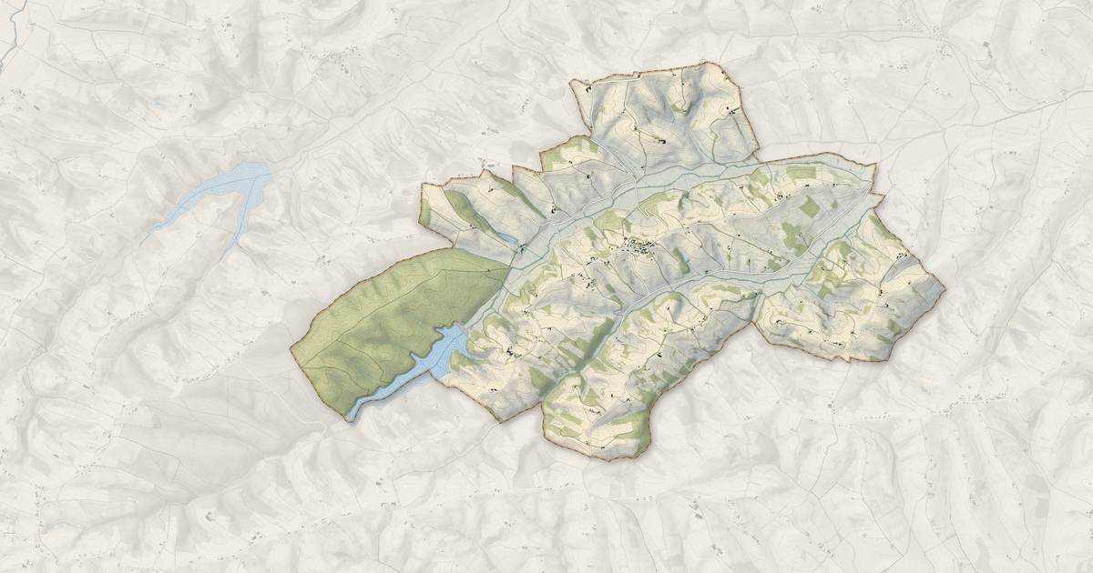 Portrait cartographique de Fabas : relief, eau, forêts, bâti et voies, calculés à partir des données de l'IGN