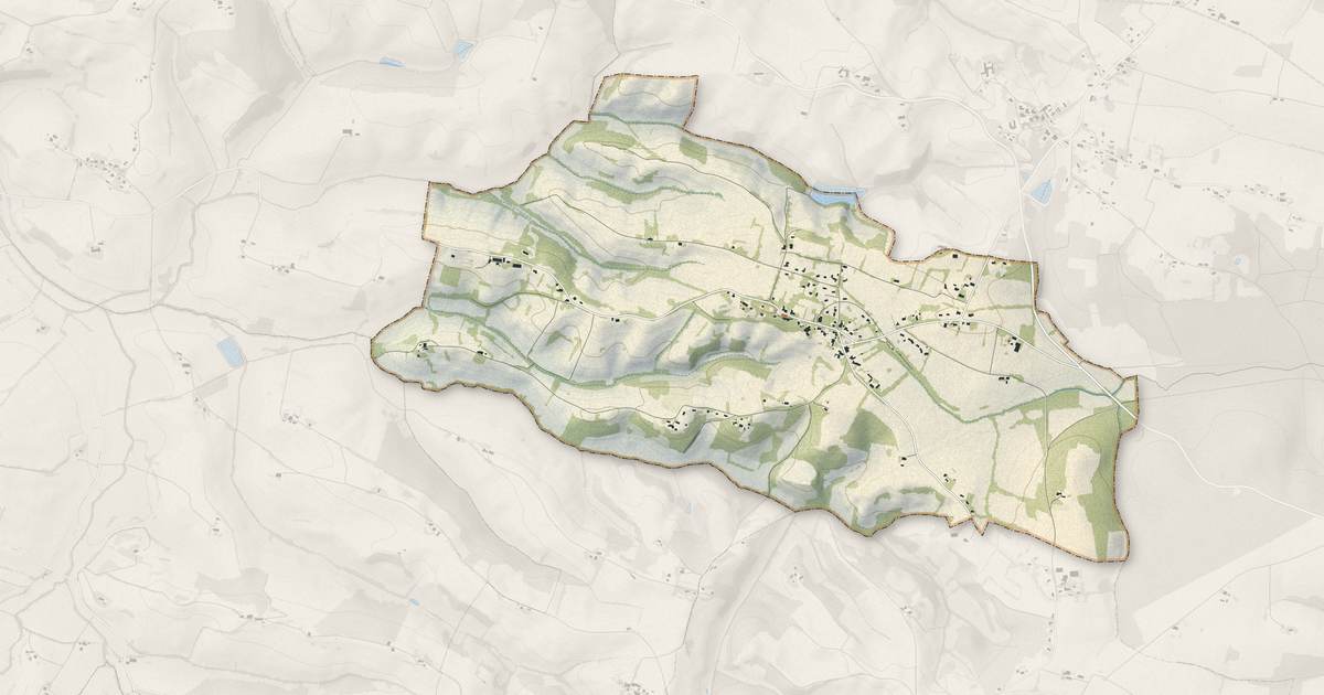 Portrait cartographique de Forgues : relief, eau, forêts, bâti et voies, calculés à partir des données de l'IGN