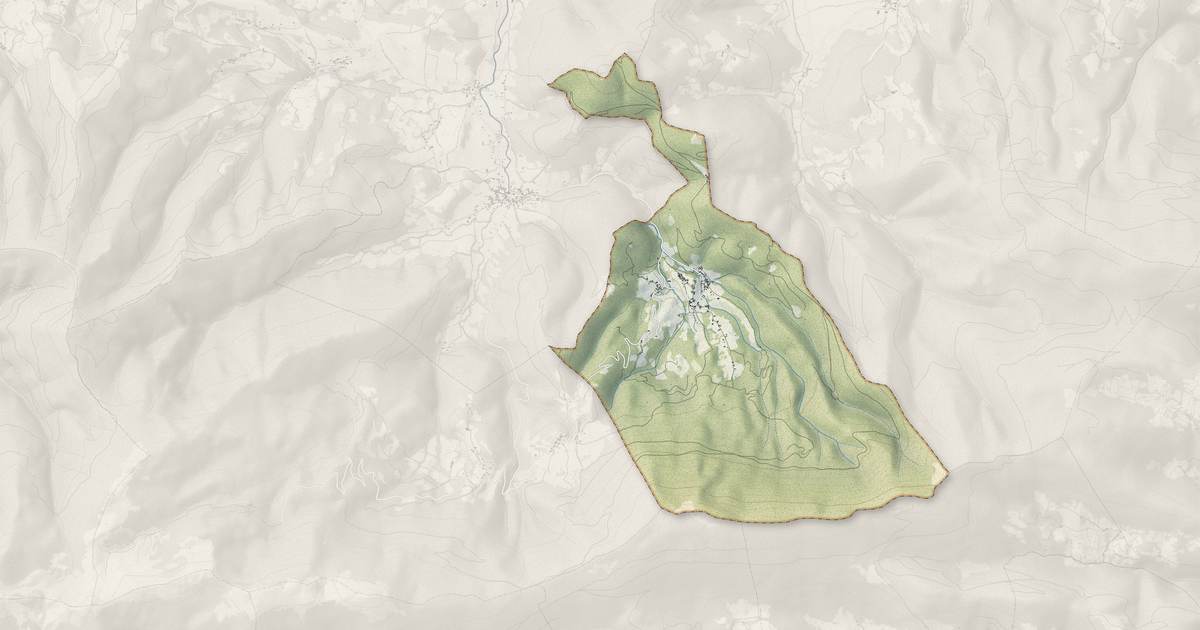 Portrait cartographique de Fougaron : relief, eau, forêts, bâti et voies, calculés à partir des données de l'IGN