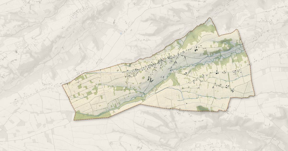 Portrait cartographique de Franquevielle : relief, eau, forêts, bâti et voies, calculés à partir des données de l'IGN
