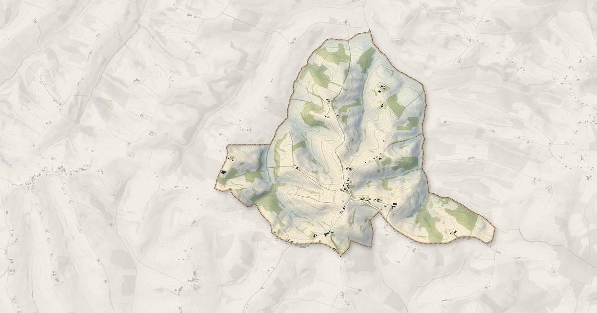 Portrait cartographique de Fustignac : relief, eau, forêts, bâti et voies, calculés à partir des données de l'IGN
