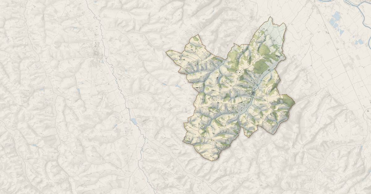 Portrait cartographique de Gaillac-Toulza : relief, eau, forêts, bâti et voies, calculés à partir des données de l'IGN