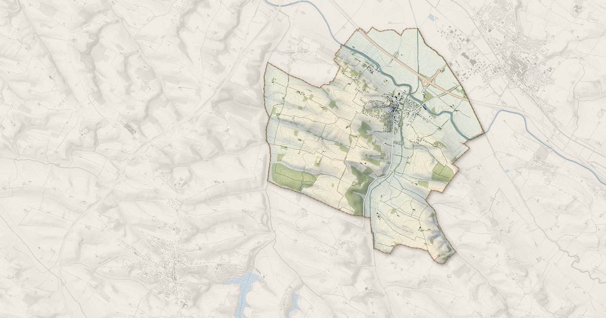 Portrait cartographique de Gardouch : relief, eau, forêts, bâti et voies, calculés à partir des données de l'IGN
