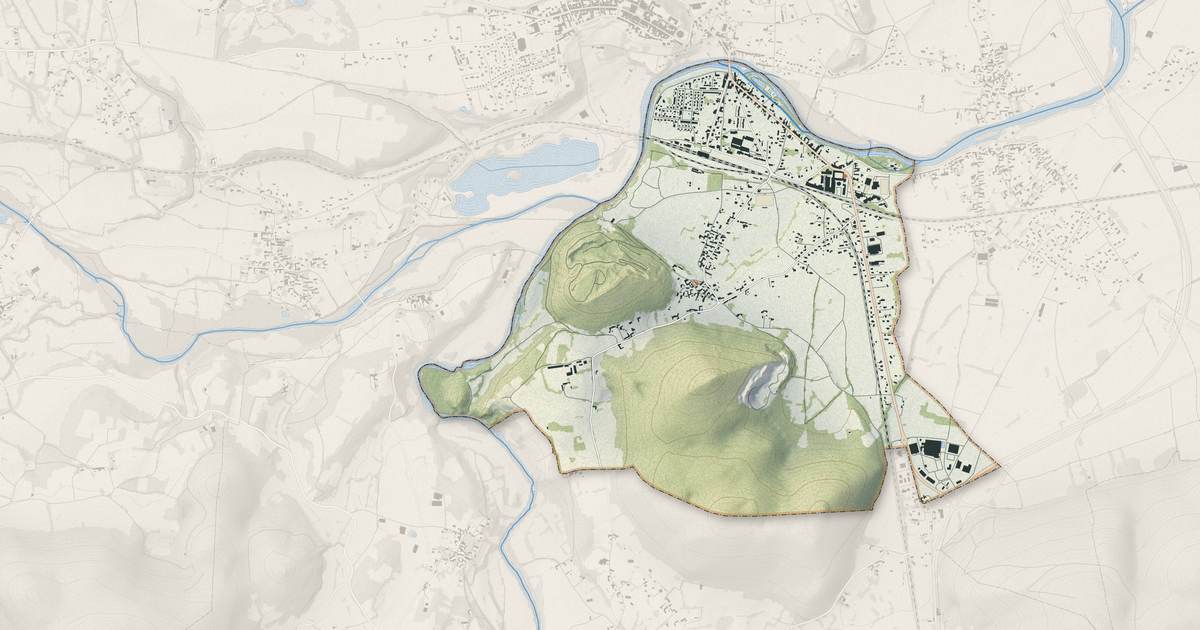 Portrait cartographique de Gourdan-Polignan : relief, eau, forêts, bâti et voies, calculés à partir des données de l'IGN
