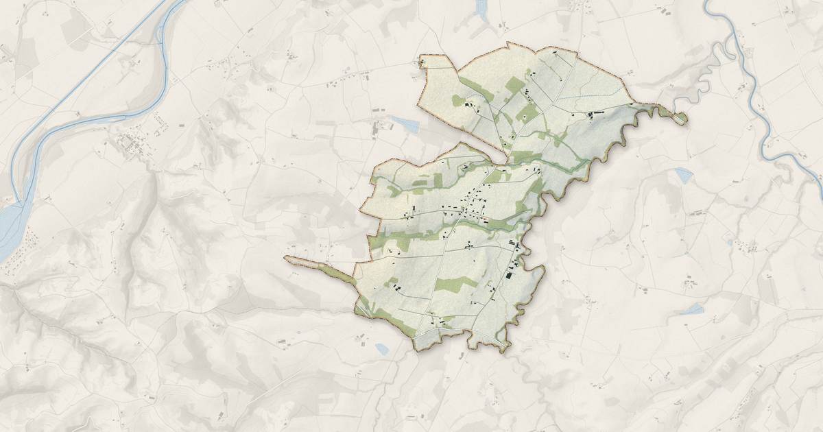 Portrait cartographique de Goutevernisse : relief, eau, forêts, bâti et voies, calculés à partir des données de l'IGN