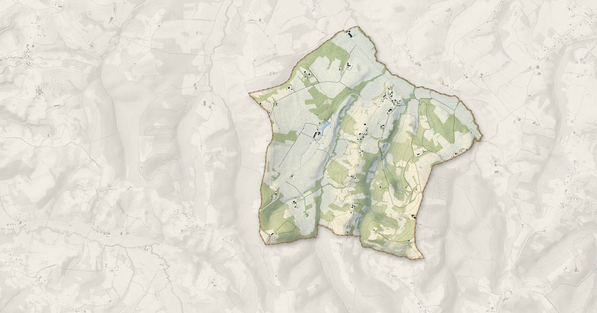 Portrait cartographique de Gouzens : relief, eau, forêts, bâti et voies, calculés à partir des données de l'IGN