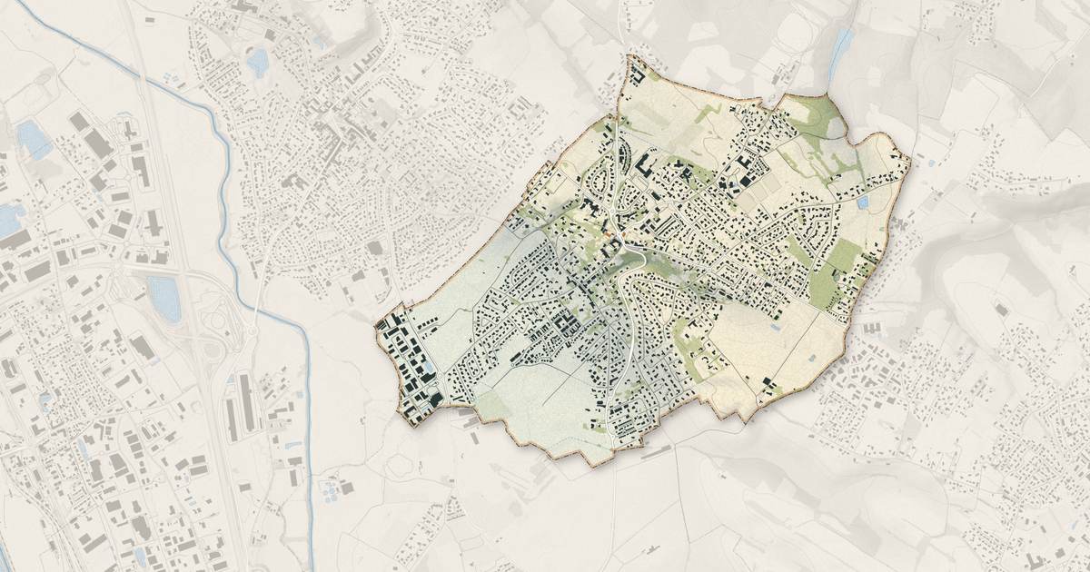 Portrait cartographique de Gratentour : relief, eau, forêts, bâti et voies, calculés à partir des données de l'IGN