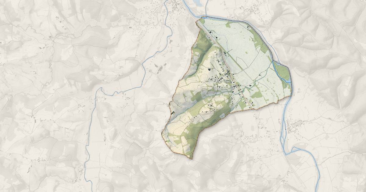 Portrait cartographique de His : relief, eau, forêts, bâti et voies, calculés à partir des données de l'IGN