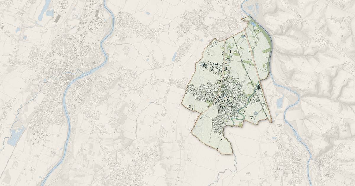 Portrait cartographique de Labarthe-sur-Lèze : relief, eau, forêts, bâti et voies, calculés à partir des données de l'IGN