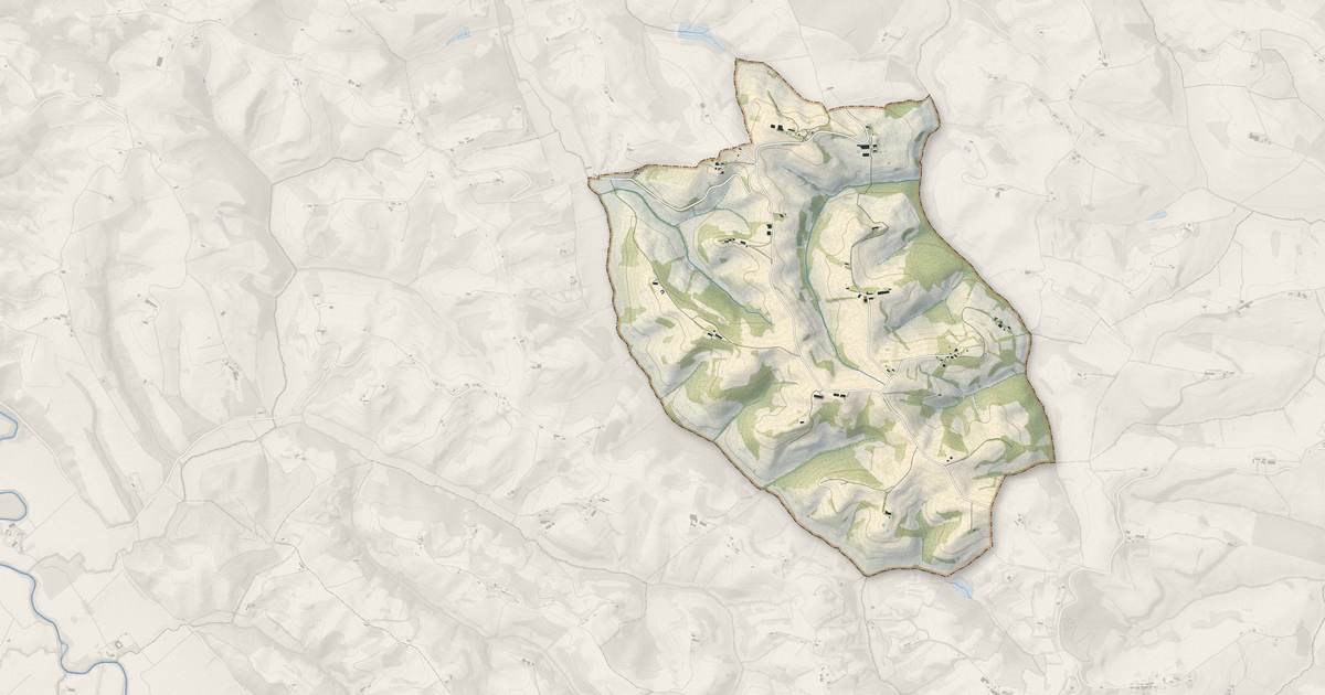 Portrait cartographique de Lapeyrère : relief, eau, forêts, bâti et voies, calculés à partir des données de l'IGN