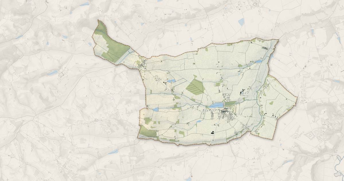 Portrait cartographique de Launac : relief, eau, forêts, bâti et voies, calculés à partir des données de l'IGN