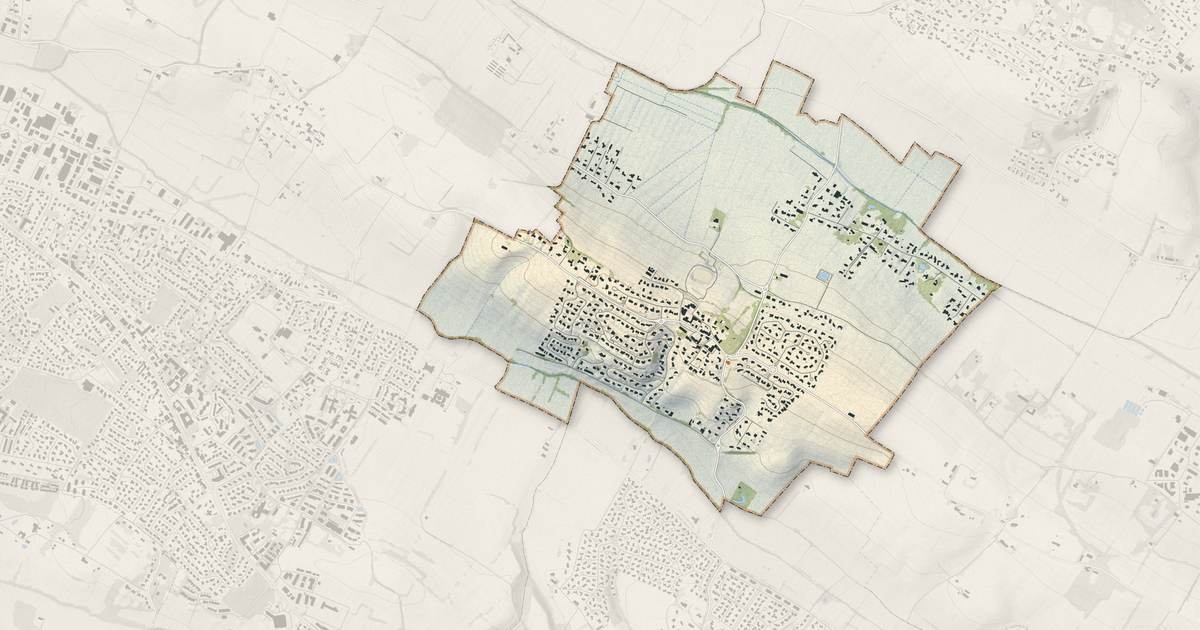 Portrait cartographique de Lauzerville : relief, eau, forêts, bâti et voies, calculés à partir des données de l'IGN