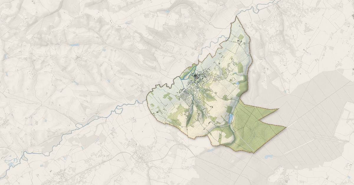 Portrait cartographique de Lévignac : relief, eau, forêts, bâti et voies, calculés à partir des données de l'IGN