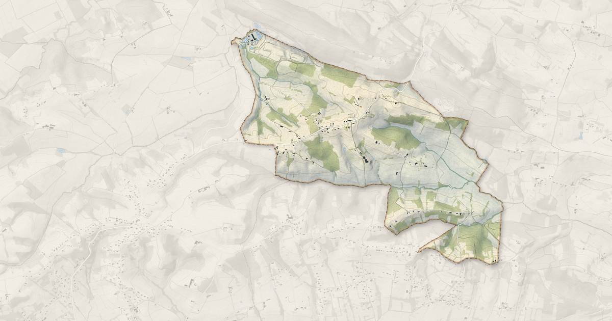 Portrait cartographique de Lieoux : relief, eau, forêts, bâti et voies, calculés à partir des données de l'IGN