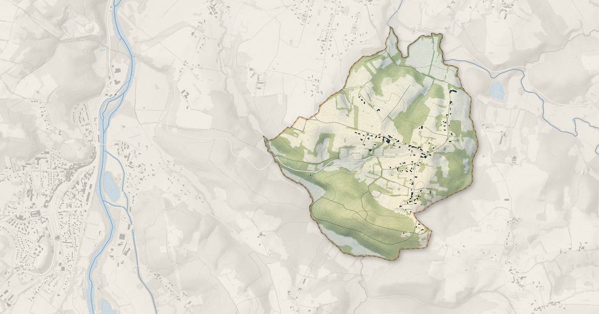 Portrait cartographique de Marsoulas : relief, eau, forêts, bâti et voies, calculés à partir des données de l'IGN