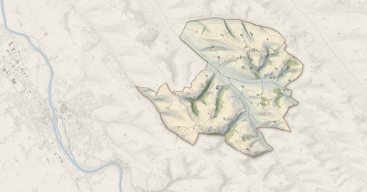 Portrait cartographique de Mauvaisin : relief, eau, forêts, bâti et voies, calculés à partir des données de l'IGN