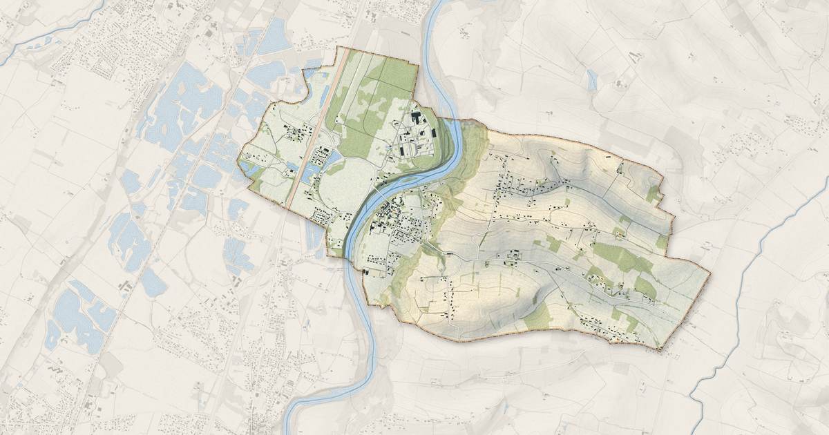 Portrait cartographique de Mauzac : relief, eau, forêts, bâti et voies, calculés à partir des données de l'IGN
