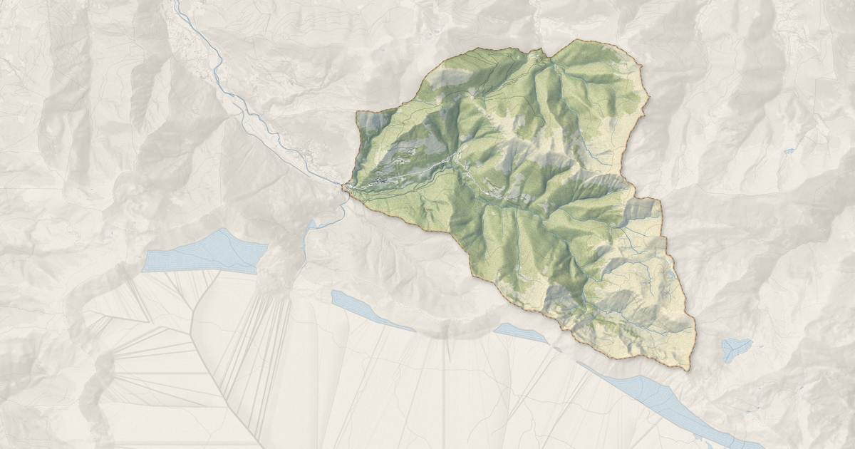 Portrait cartographique de Melles : relief, eau, forêts, bâti et voies, calculés à partir des données de l'IGN