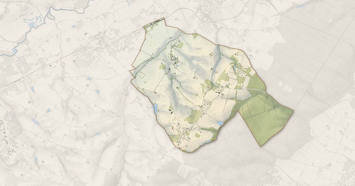 Portrait cartographique de Mérenvielle : relief, eau, forêts, bâti et voies, calculés à partir des données de l'IGN
