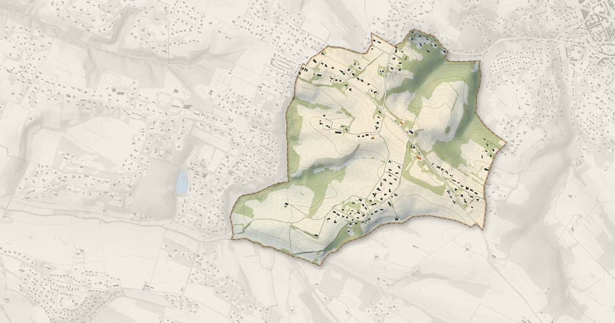 Portrait cartographique de Mervilla : relief, eau, forêts, bâti et voies, calculés à partir des données de l'IGN