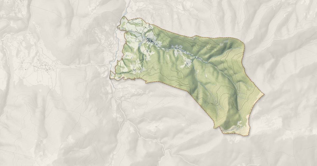Portrait cartographique de Milhas : relief, eau, forêts, bâti et voies, calculés à partir des données de l'IGN