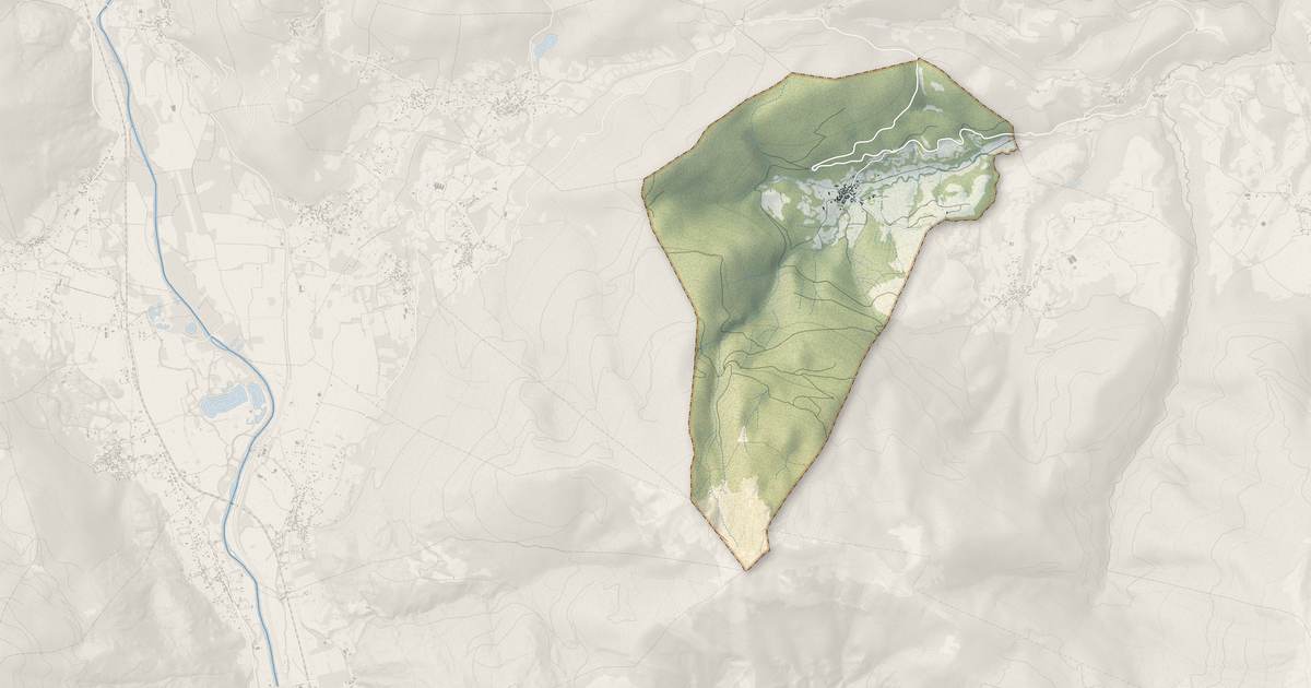 Portrait cartographique de Moncaup : relief, eau, forêts, bâti et voies, calculés à partir des données de l'IGN