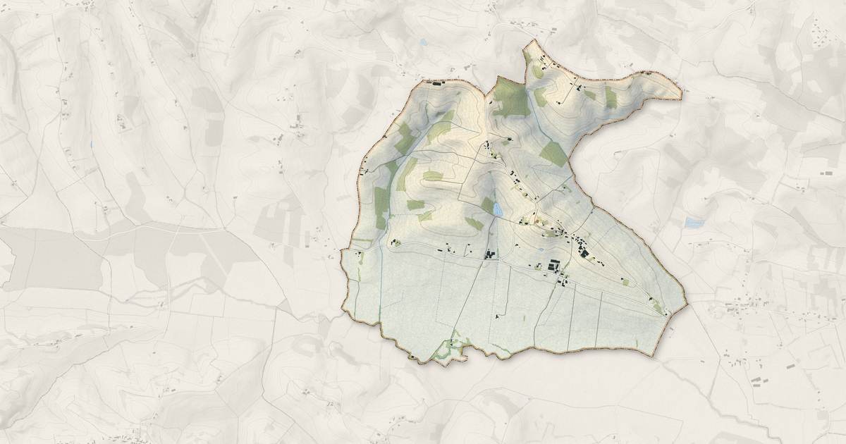 Portrait cartographique de Montégut-Bourjac : relief, eau, forêts, bâti et voies, calculés à partir des données de l'IGN