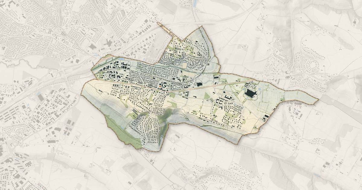 Portrait cartographique de Montrabé : relief, eau, forêts, bâti et voies, calculés à partir des données de l'IGN