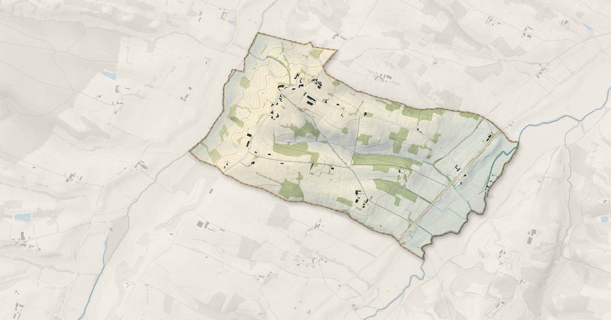 Portrait cartographique de Nénigan : relief, eau, forêts, bâti et voies, calculés à partir des données de l'IGN