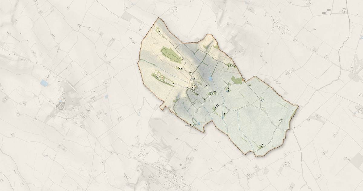 Portrait cartographique de Nogaret : relief, eau, forêts, bâti et voies, calculés à partir des données de l'IGN