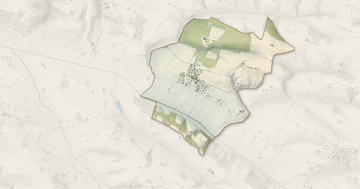 Portrait cartographique de Noueilles : relief, eau, forêts, bâti et voies, calculés à partir des données de l'IGN